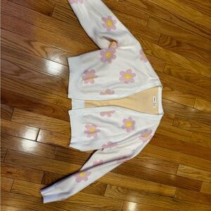 SHEIN White and Pink Cardigan